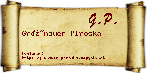 Grünauer Piroska névjegykártya